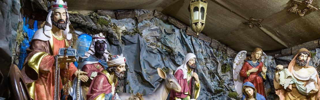 inside a christmas crib at the santon fair in Aubagne